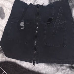 Black mini edgy skirt